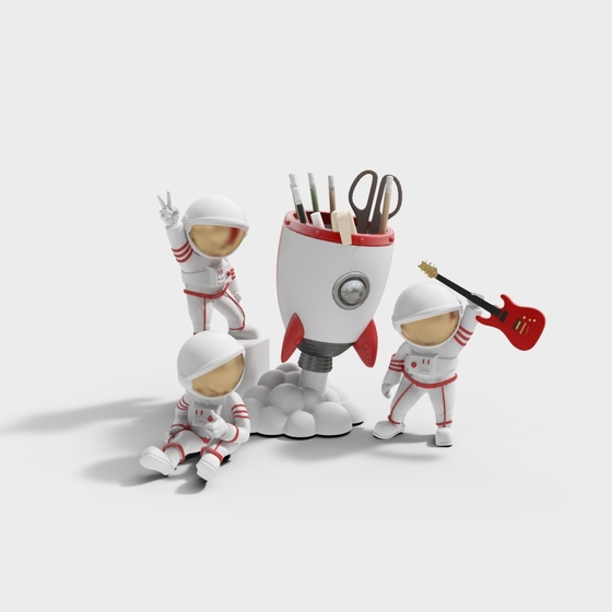 Astronaut Trend Figures 3D Model for Fun Decor