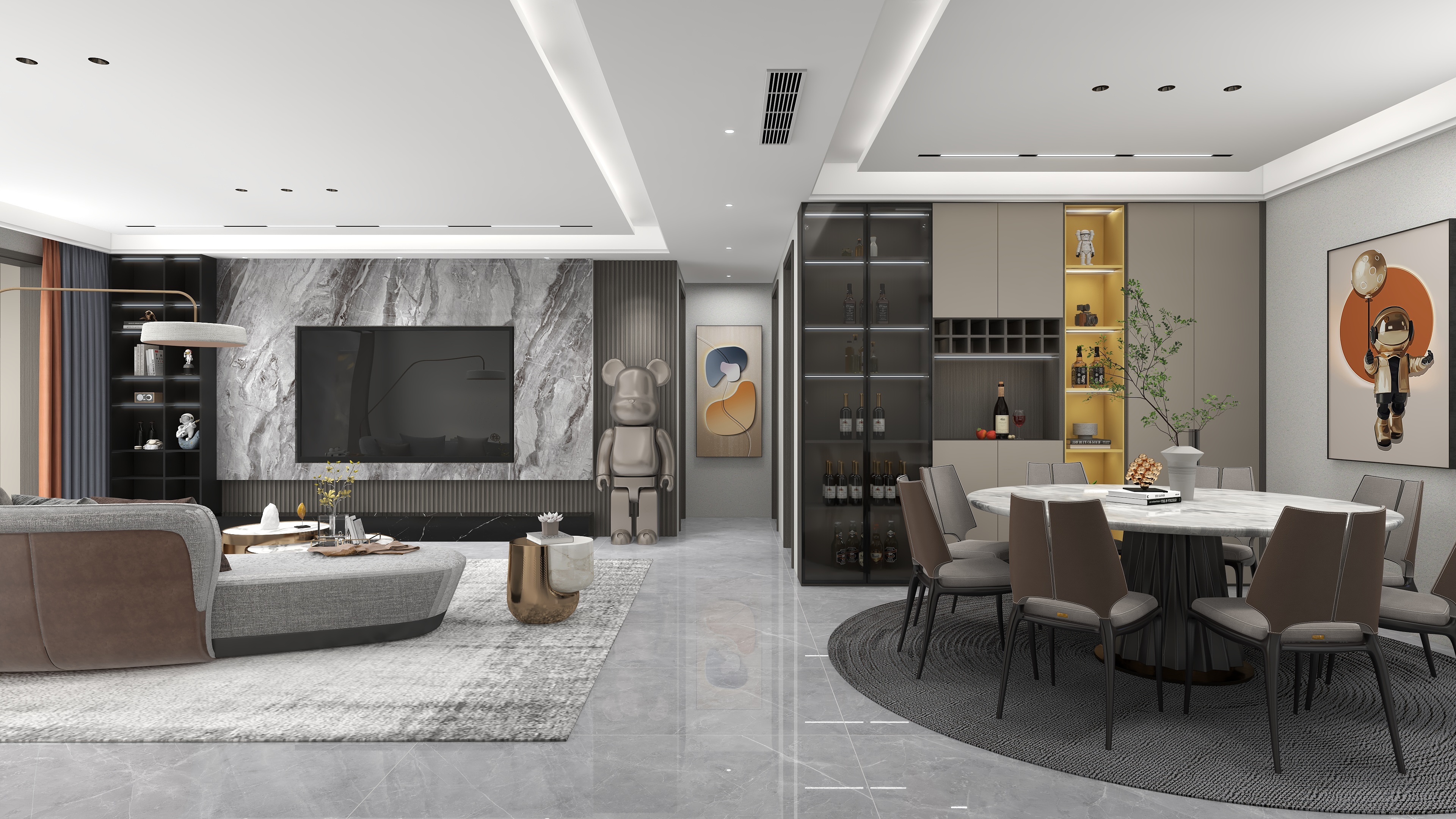 登封好莱客QVtV-轻奢145平三居-装修设计方案