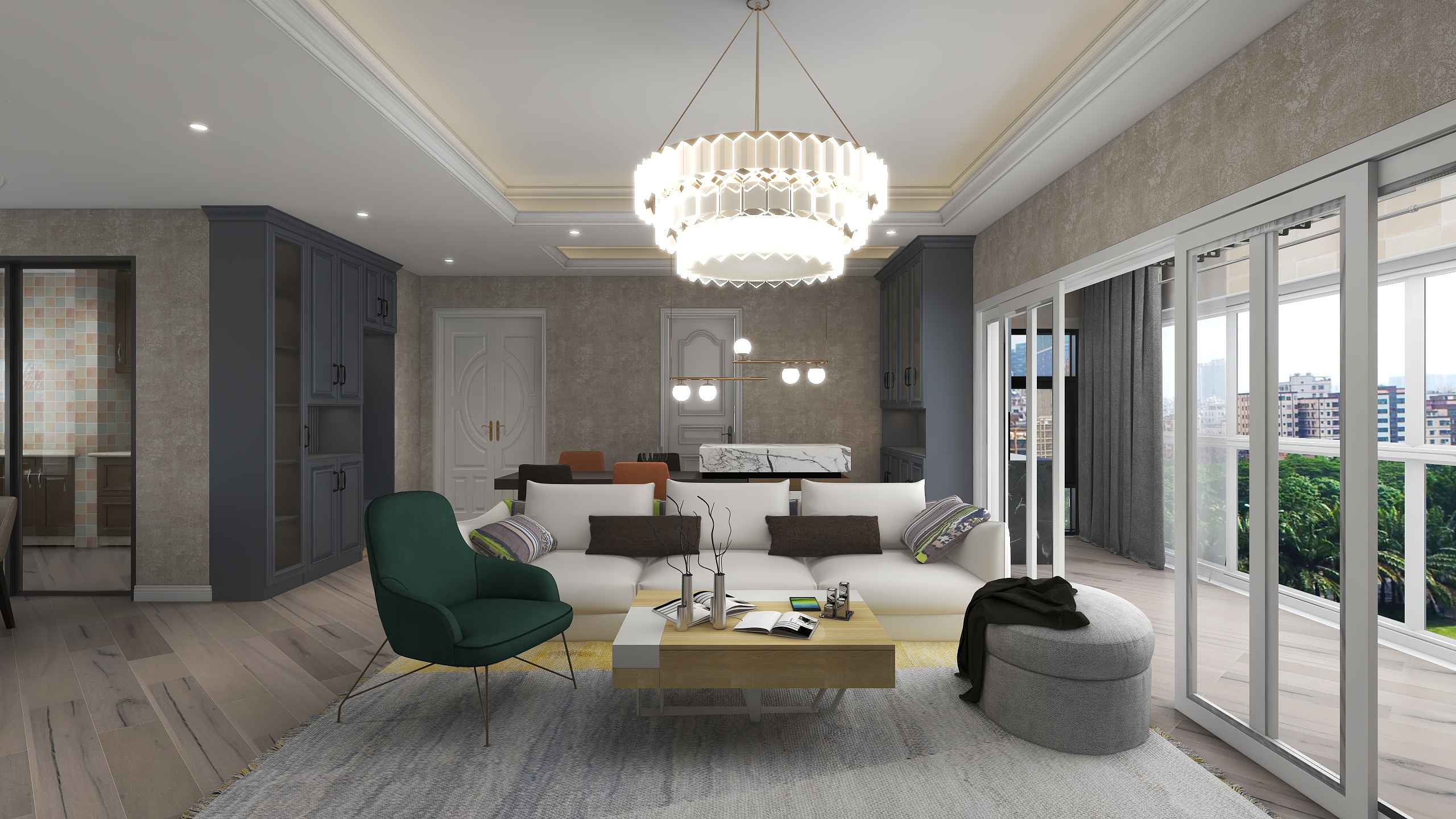 末与-美式|秋日墨菊装修效果图