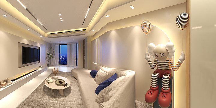 家装设计H-楠溪月9-1704奶油风-装修设计方案