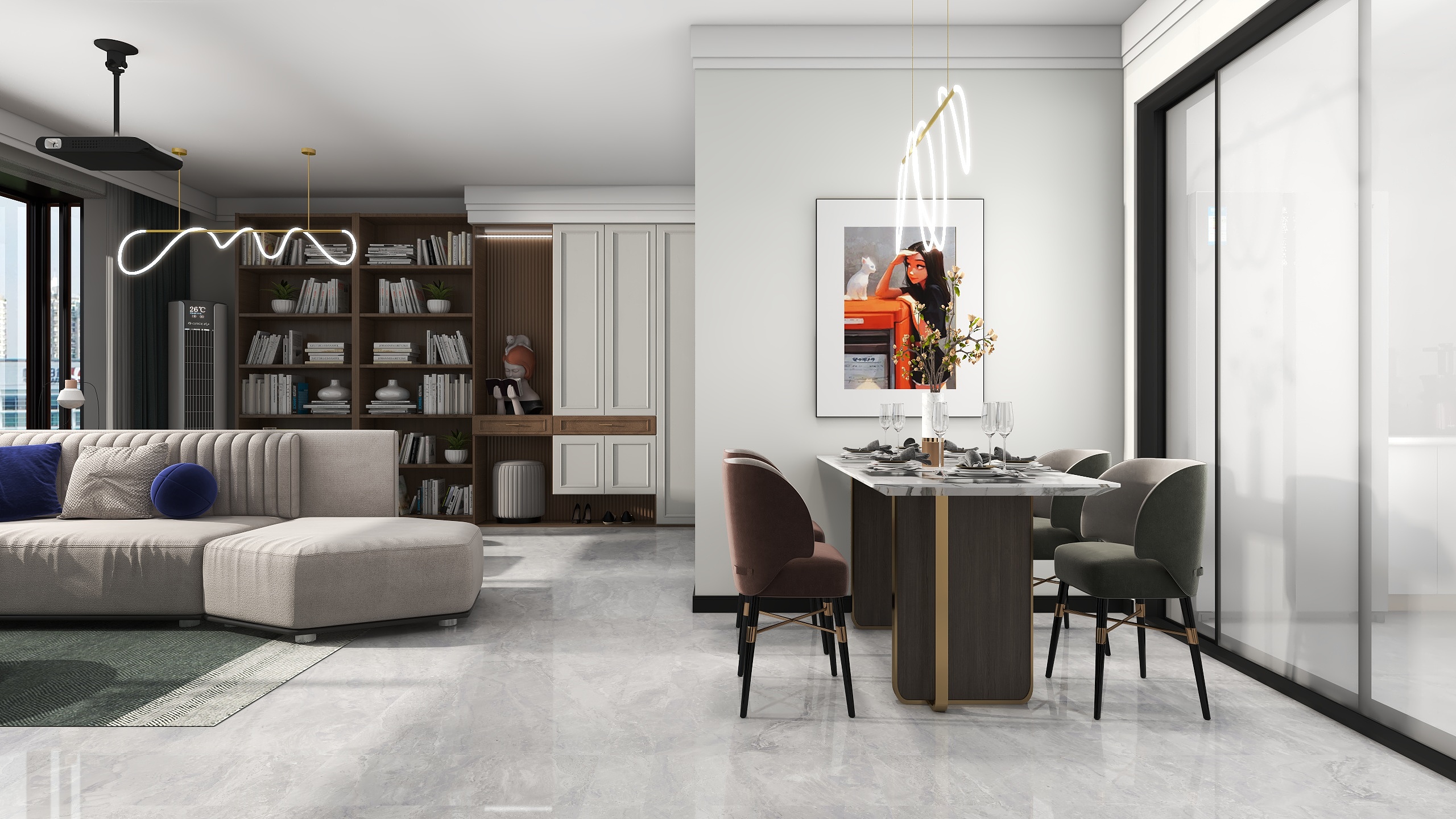 尘序Chance设计工作室-泽信云筑 122 三居室现代简约无造型-装修设计方案