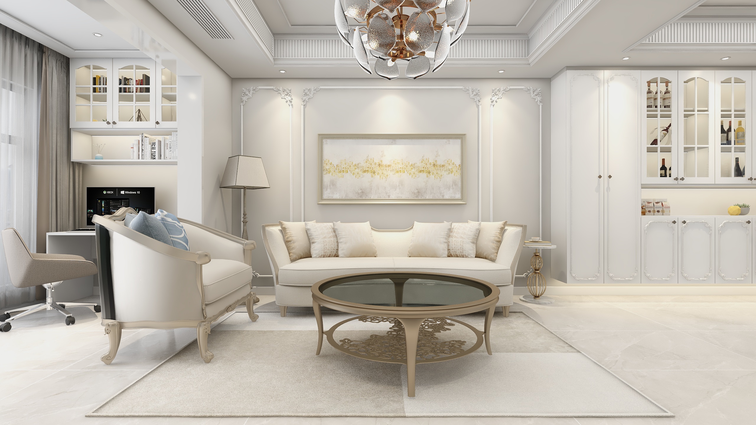 成爽-四川岳池梧桐郡（99平方简约法式三居室）装修效果图