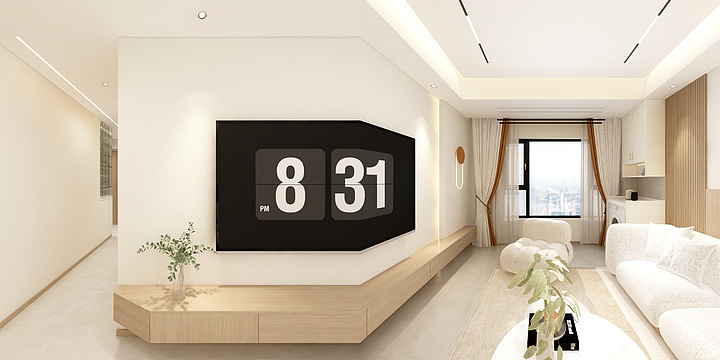 风的等待树的呼唤-奶油风-103效果图-装修设计方案