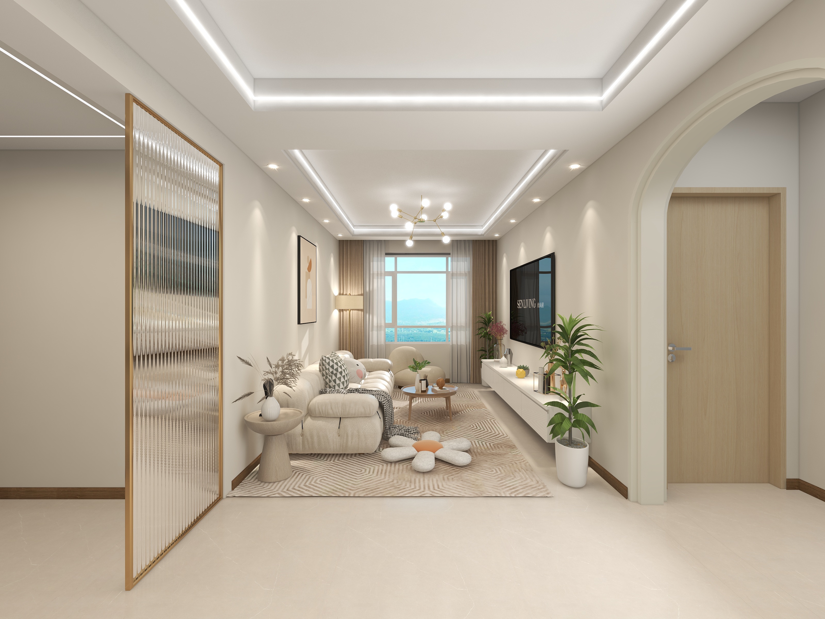 V小冰-奶油原木风86㎡2室-装修设计方案