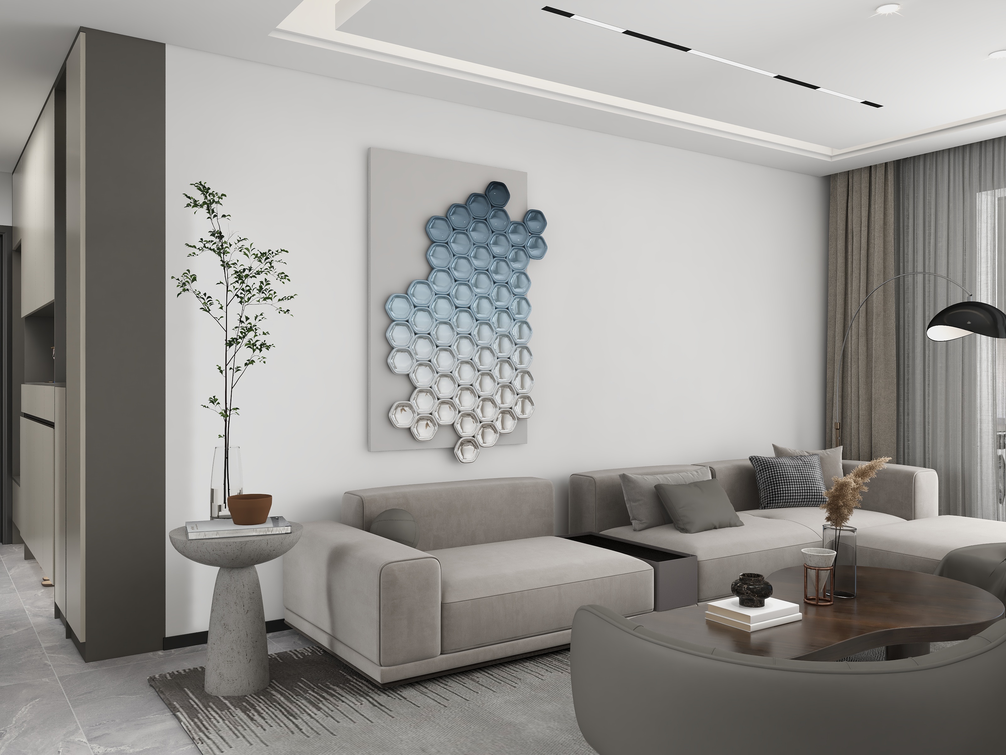 温柔a-现代三居室-装修设计方案