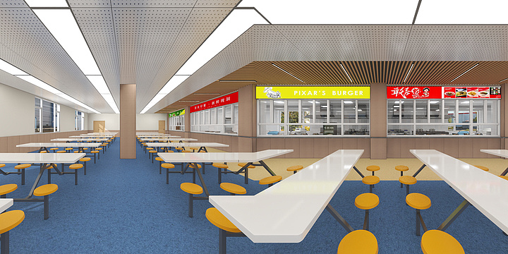 XADS室内设计-灵台学校食堂-装修设计方案