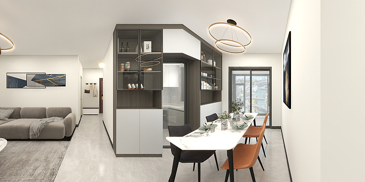 钦州房联装饰-绿地交投·中央公园样板间114平方-雅居-装修设计方案