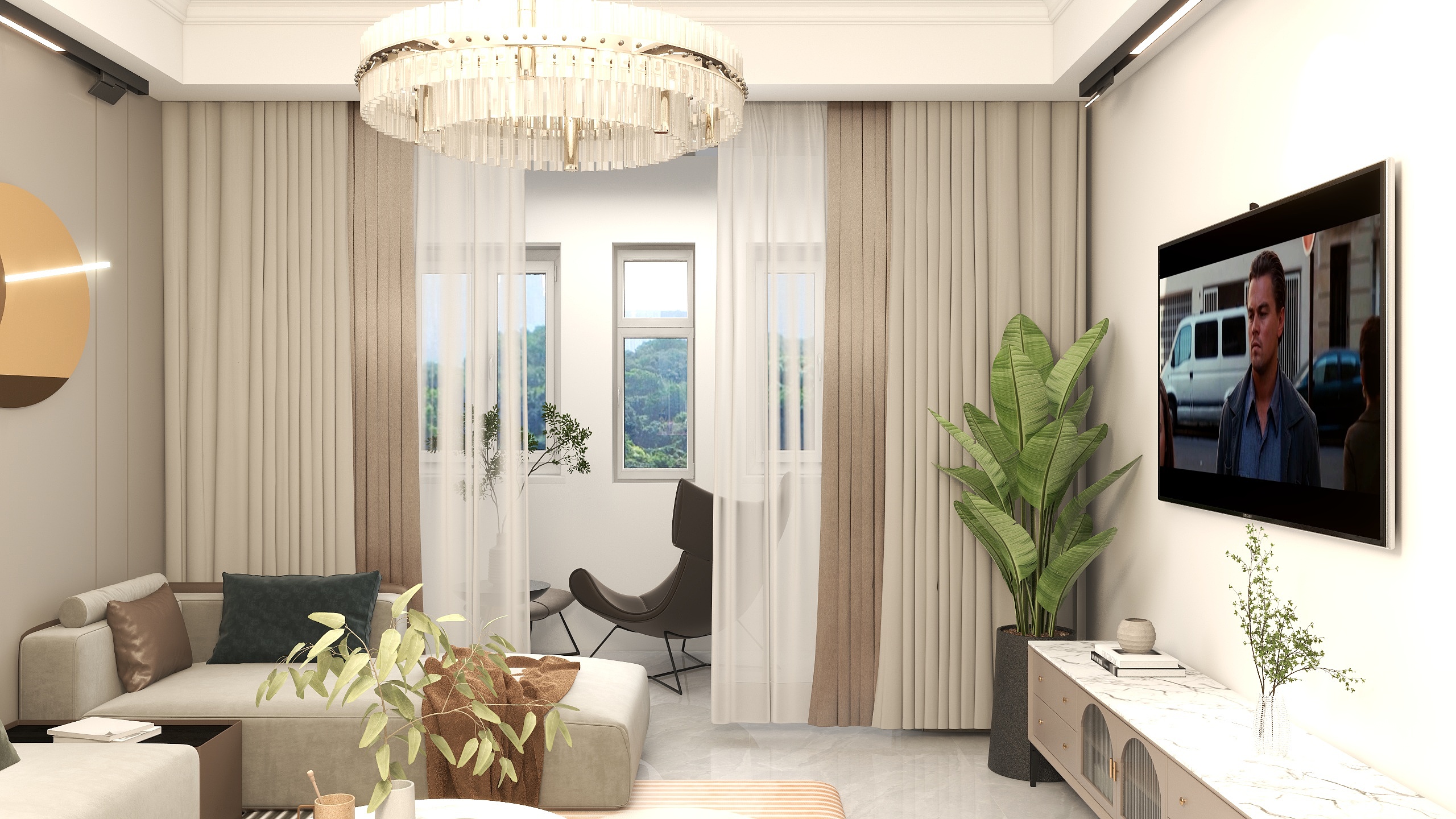 徐州度量衡空间装修设计-湖光丽景11-601效果图-装修设计方案