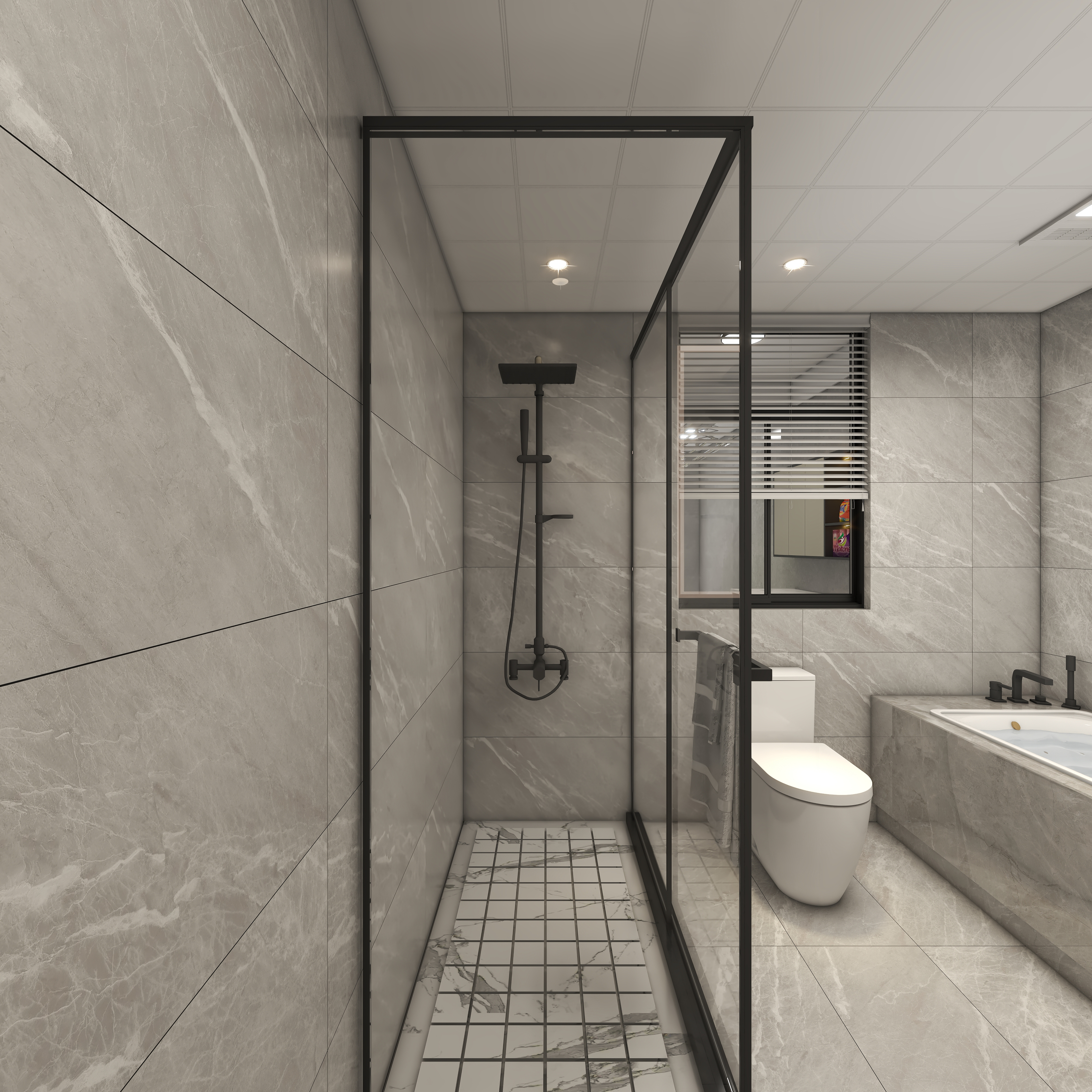 星空设计desgin-417㎡现代轻奢四层别墅三层主卫装修效果图第5张