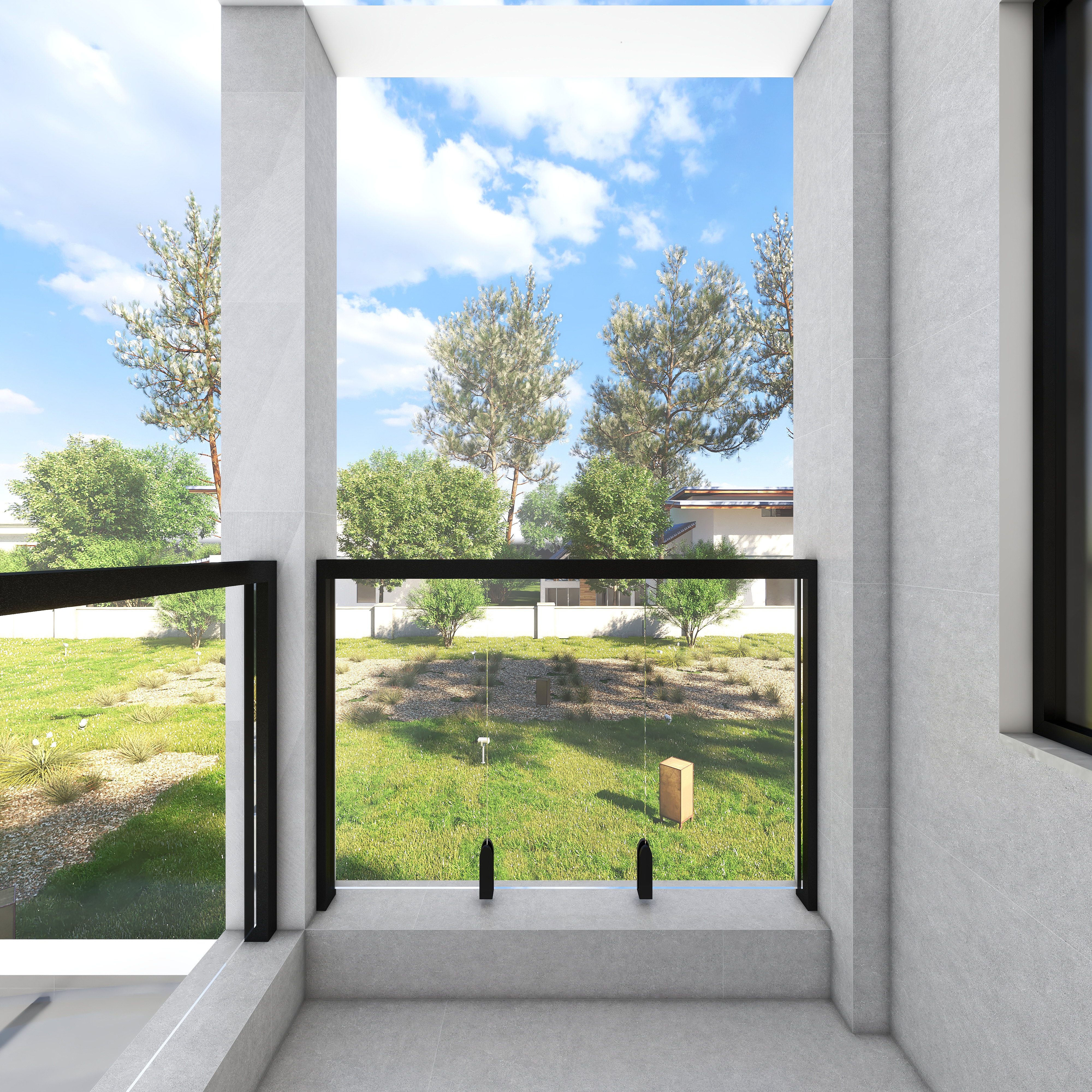 星空设计desgin-417㎡现代轻奢四层别墅二层露台装修效果图第3张