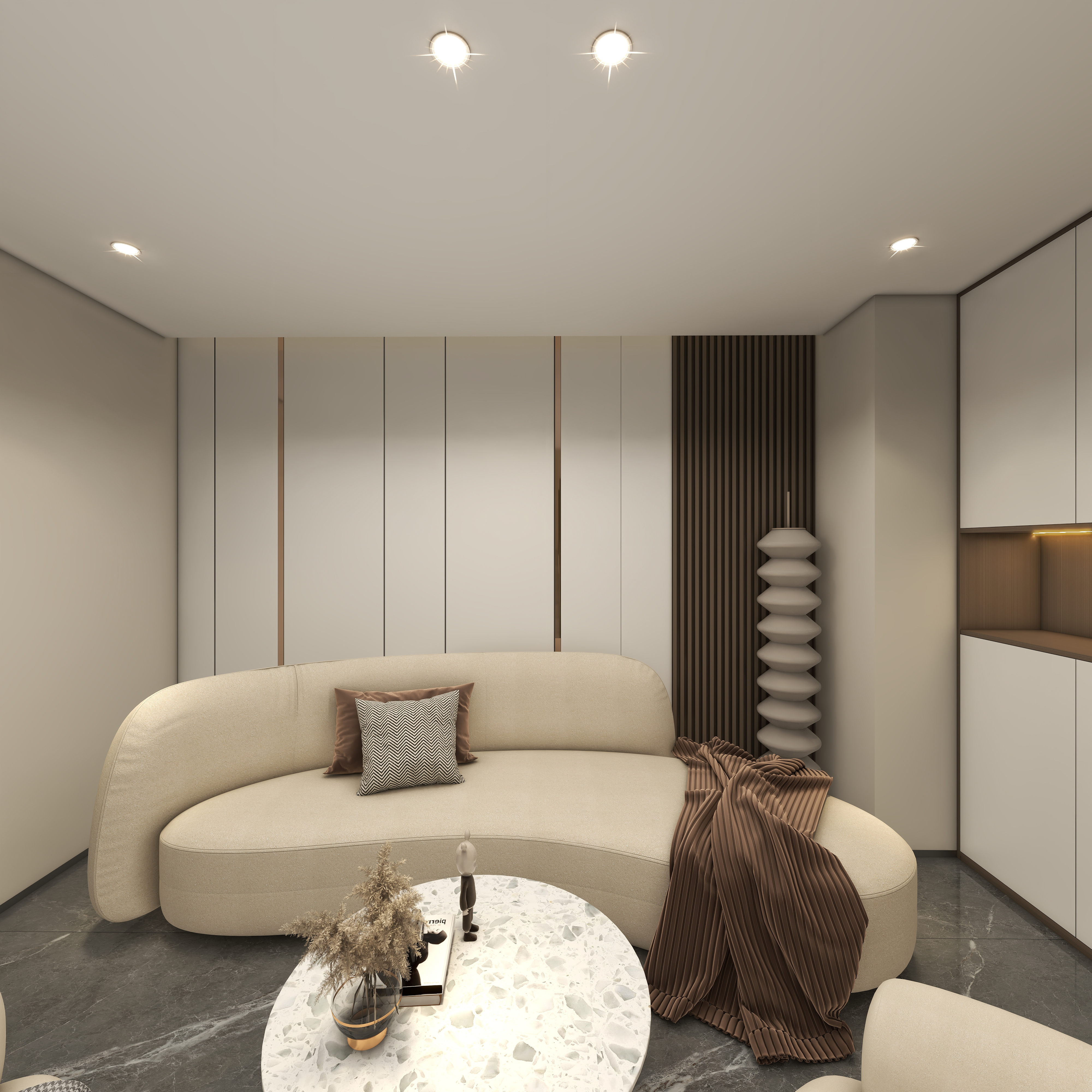 星空设计desgin-417㎡现代轻奢四层别墅二层门厅装修效果图第3张