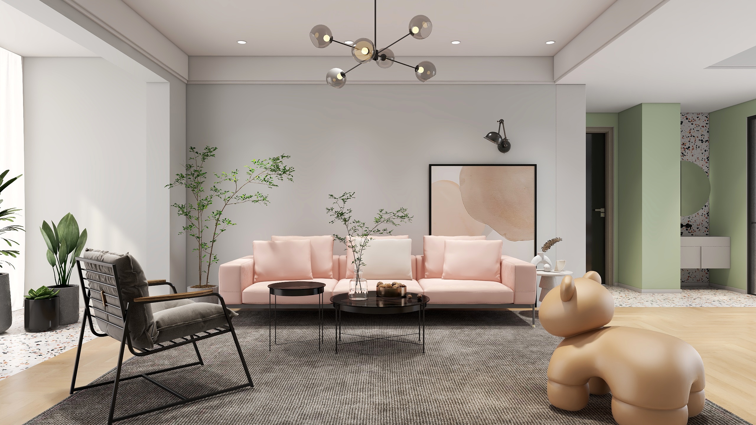 张健刚-田园悠然时光——北欧清新风小居装修效果图