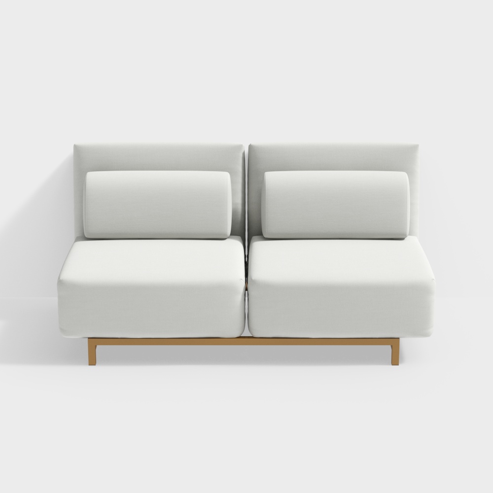 Canapé-lit moderne blanc rembourré, convertible, rotatif, en coton et lin