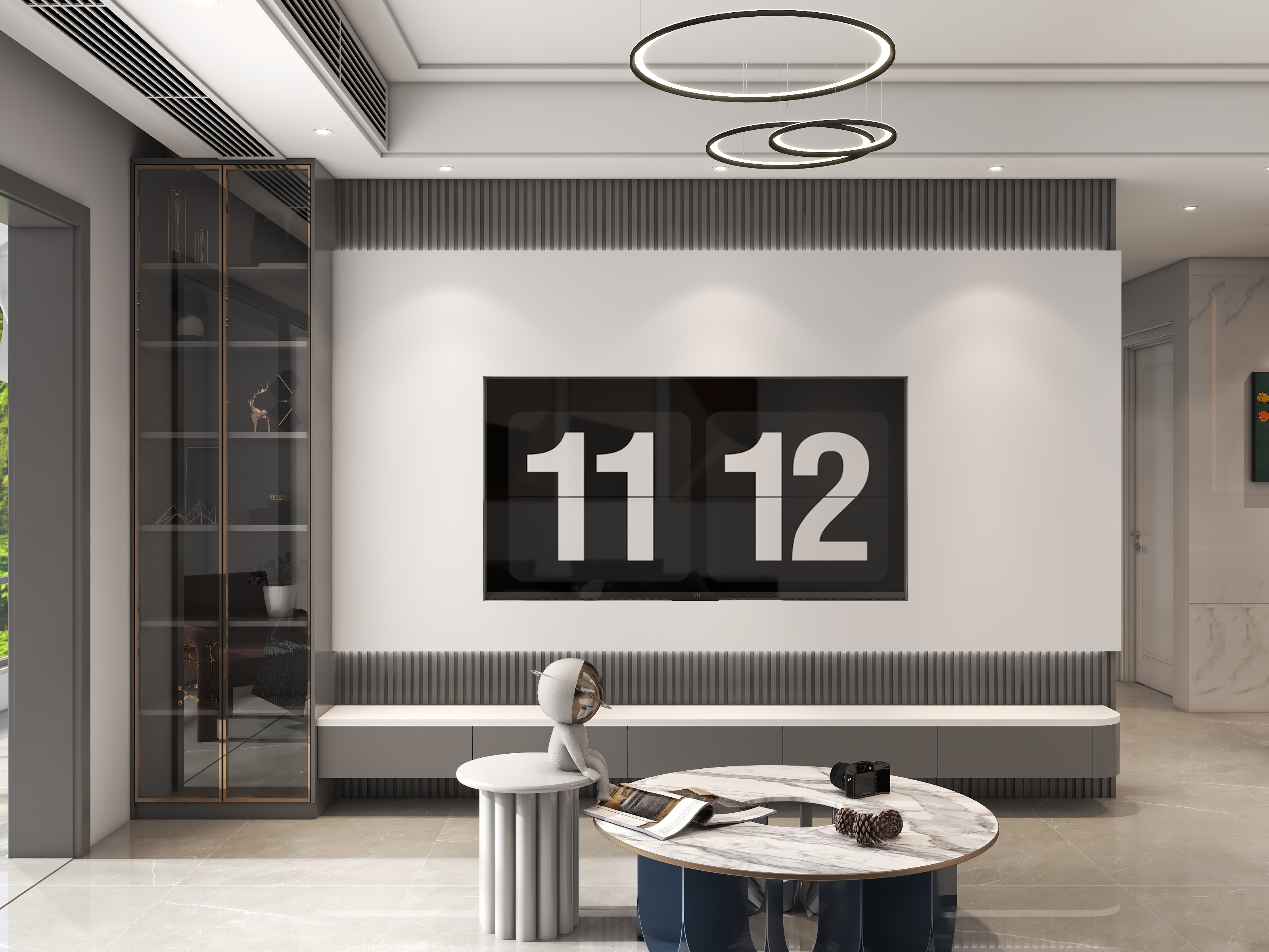 刘喜双-120方现代简约三居室装修效果图