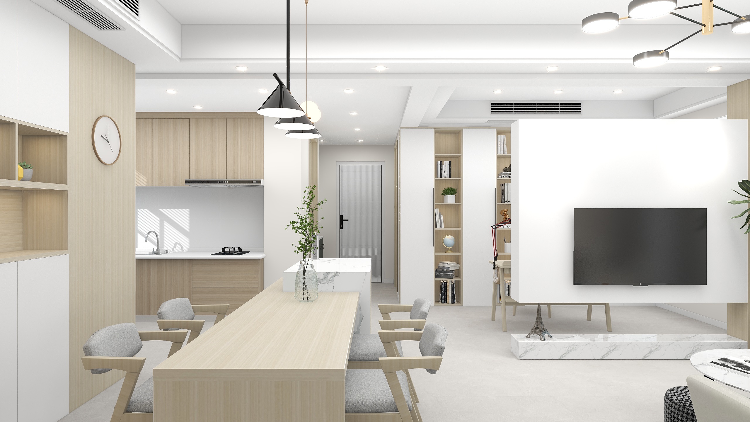 王玲-德信海德公园83.00㎡A2’3室2厅1卫1厨-装修设计方案