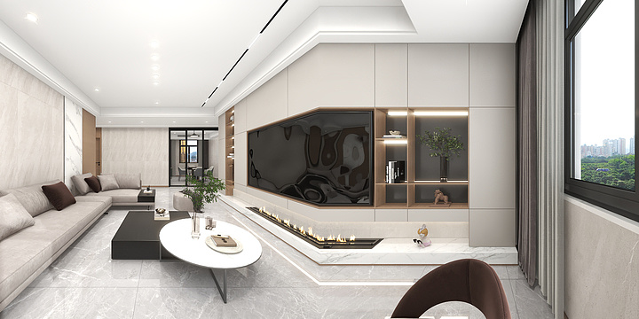 一叶设计机构-十八号路姚总三楼现代风格-装修设计方案