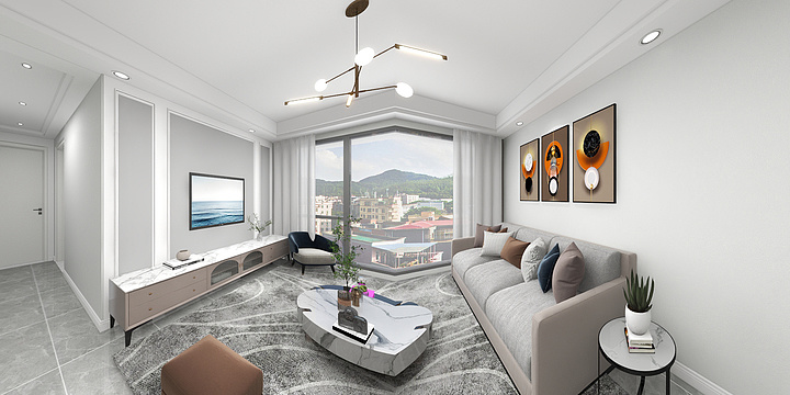 李文凯I-王姐客厅雅居效果图-装修设计方案