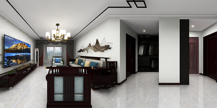 风雨无阻1314-凯旋公馆150平米 新极简中式-装修设计方案