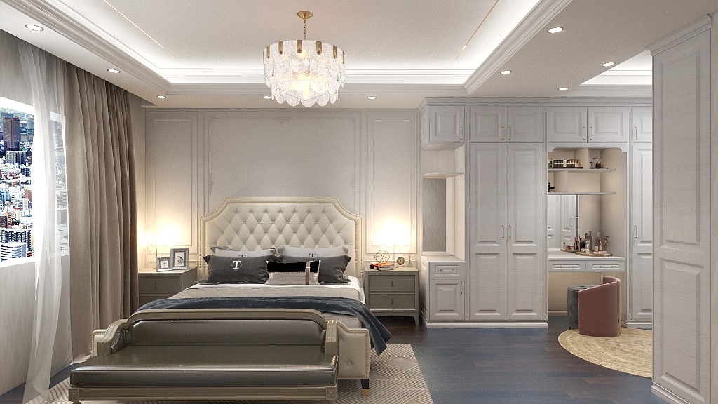 云汐-w-138m²2居美式-装修设计方案