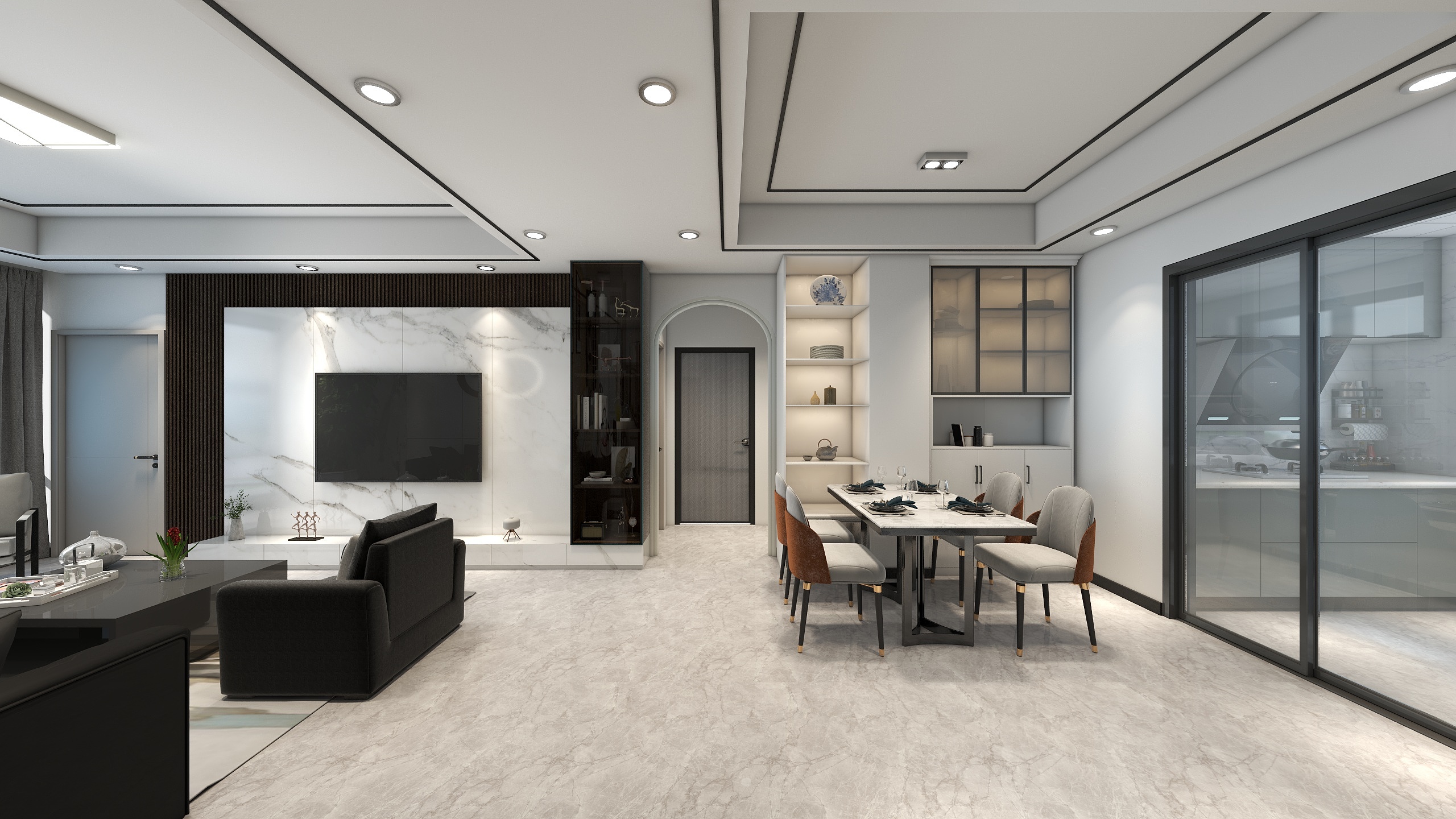 洪流lBak-100方现代简约两居-装修设计方案