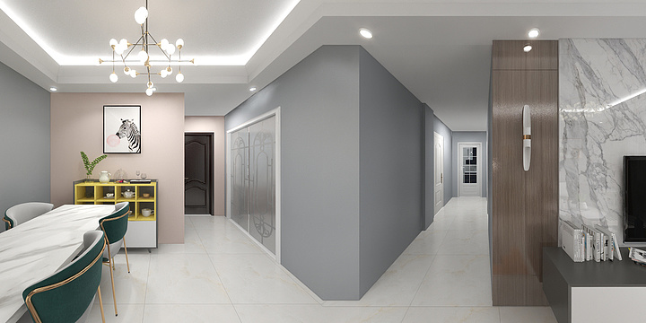 沧州品界装饰-德信海德公园83.00㎡A2’3室2厅1卫1厨-装修设计方案