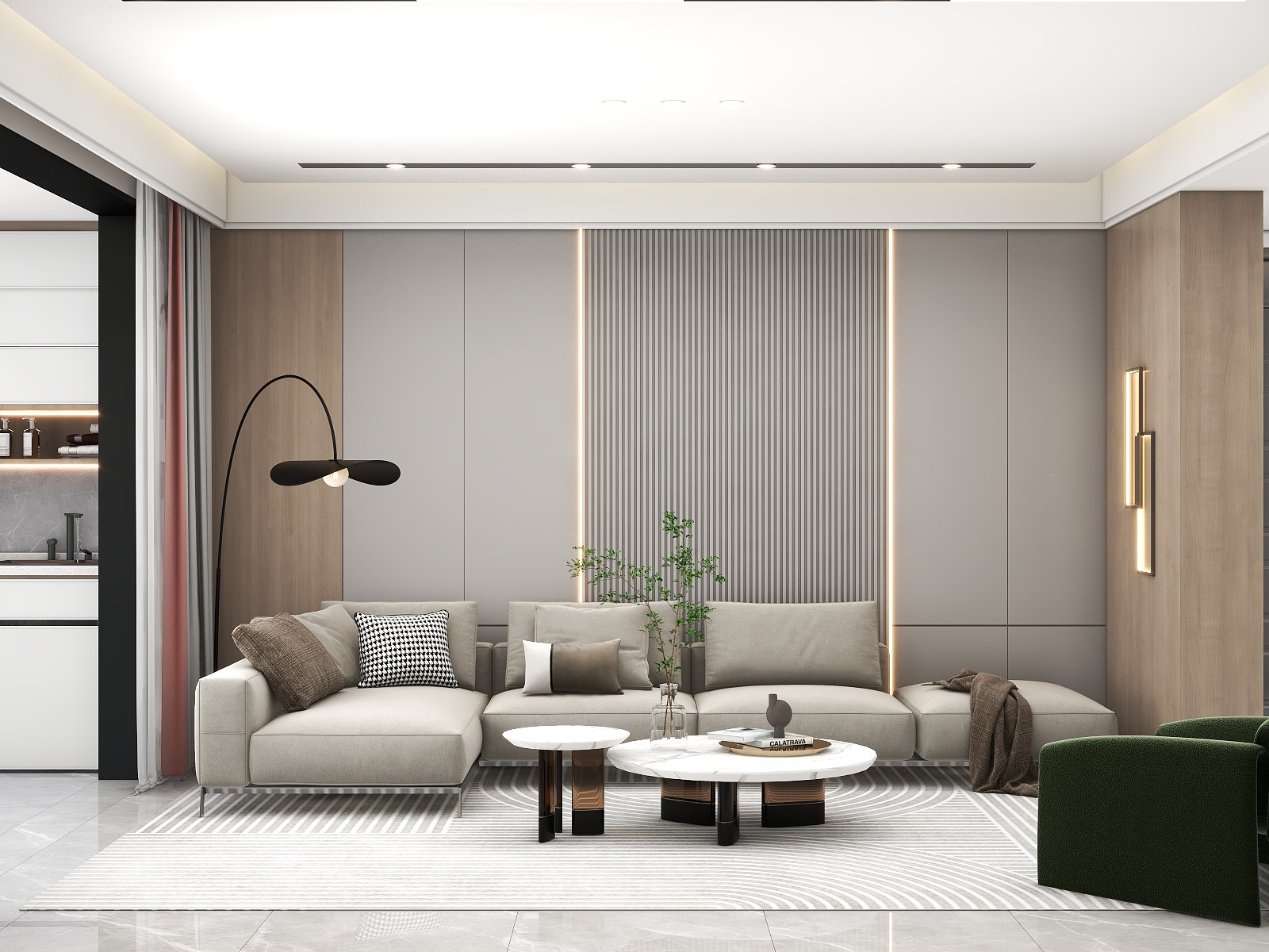 吴爽-现代简约风格两室设计装修效果图