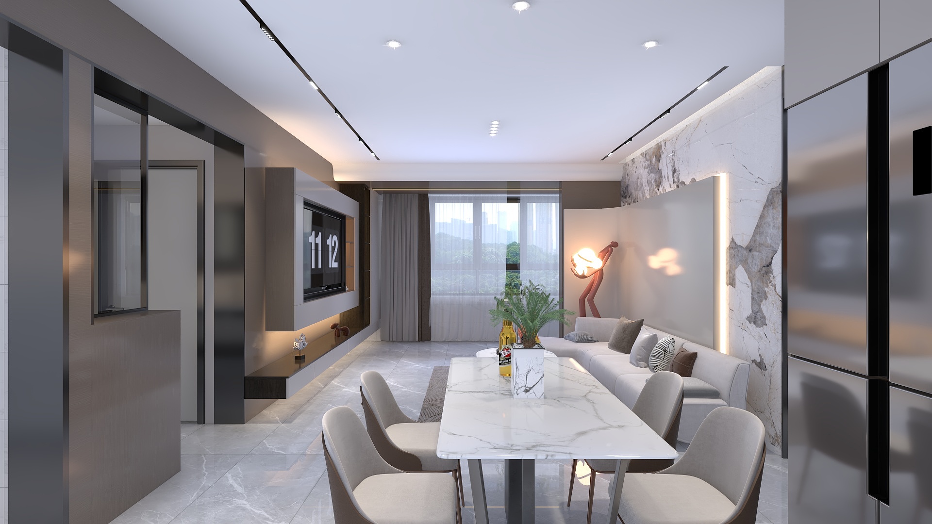 刘安明-现代简约-无主灯弧形吊顶-周-装修设计方案