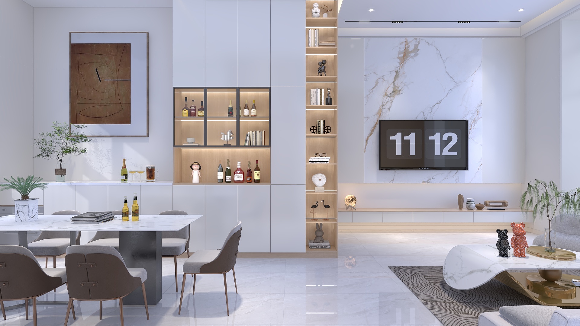 刘安明-现代简约-暖色调-原木错层复式-装修设计方案