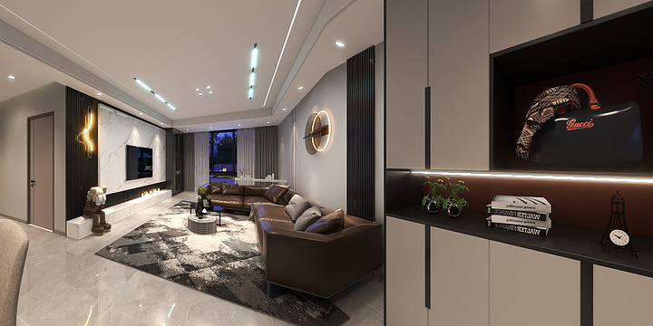 欧凤梅-香溪越黑白灰-装修设计方案