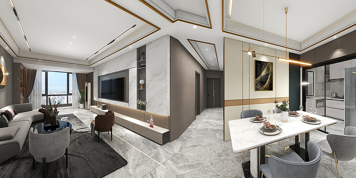 创新是一种信仰-黔城时代样板效果图.dwg-装修设计方案