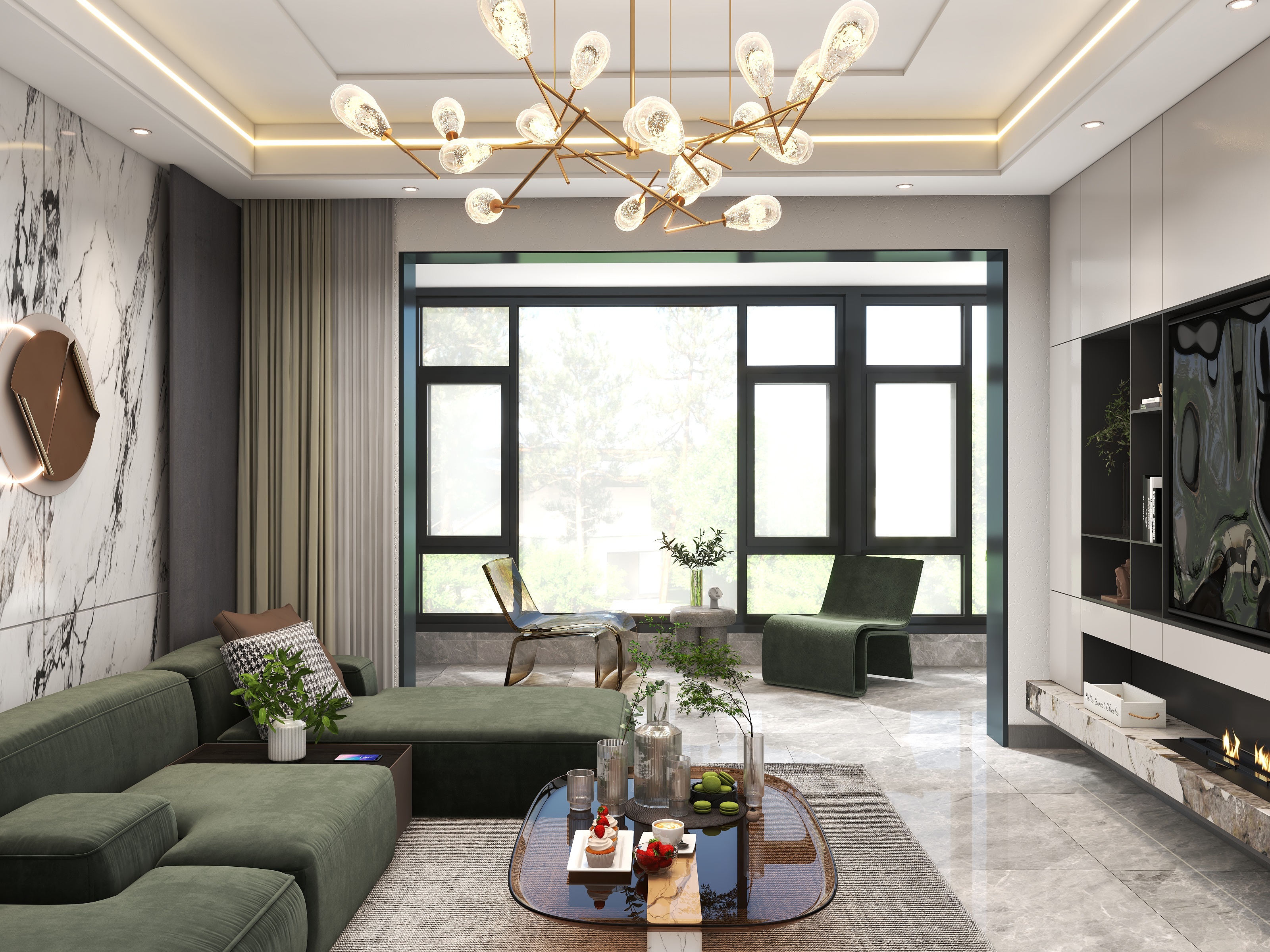 设计师一尘-【轻奢混搭】——120平个性化三居室装修效果图