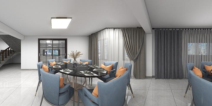 东至装饰设计部-钟宅别墅雅居新中式效果图-装修设计方案