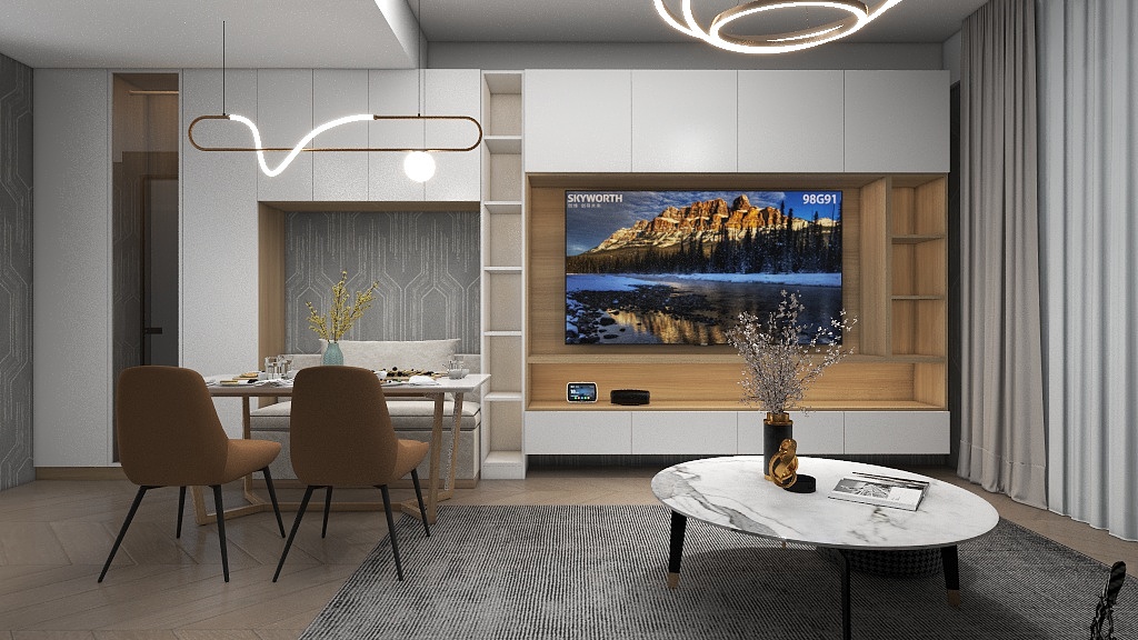 陆昌华个人工作室-上实海上菁英94㎡2室-装修设计方案