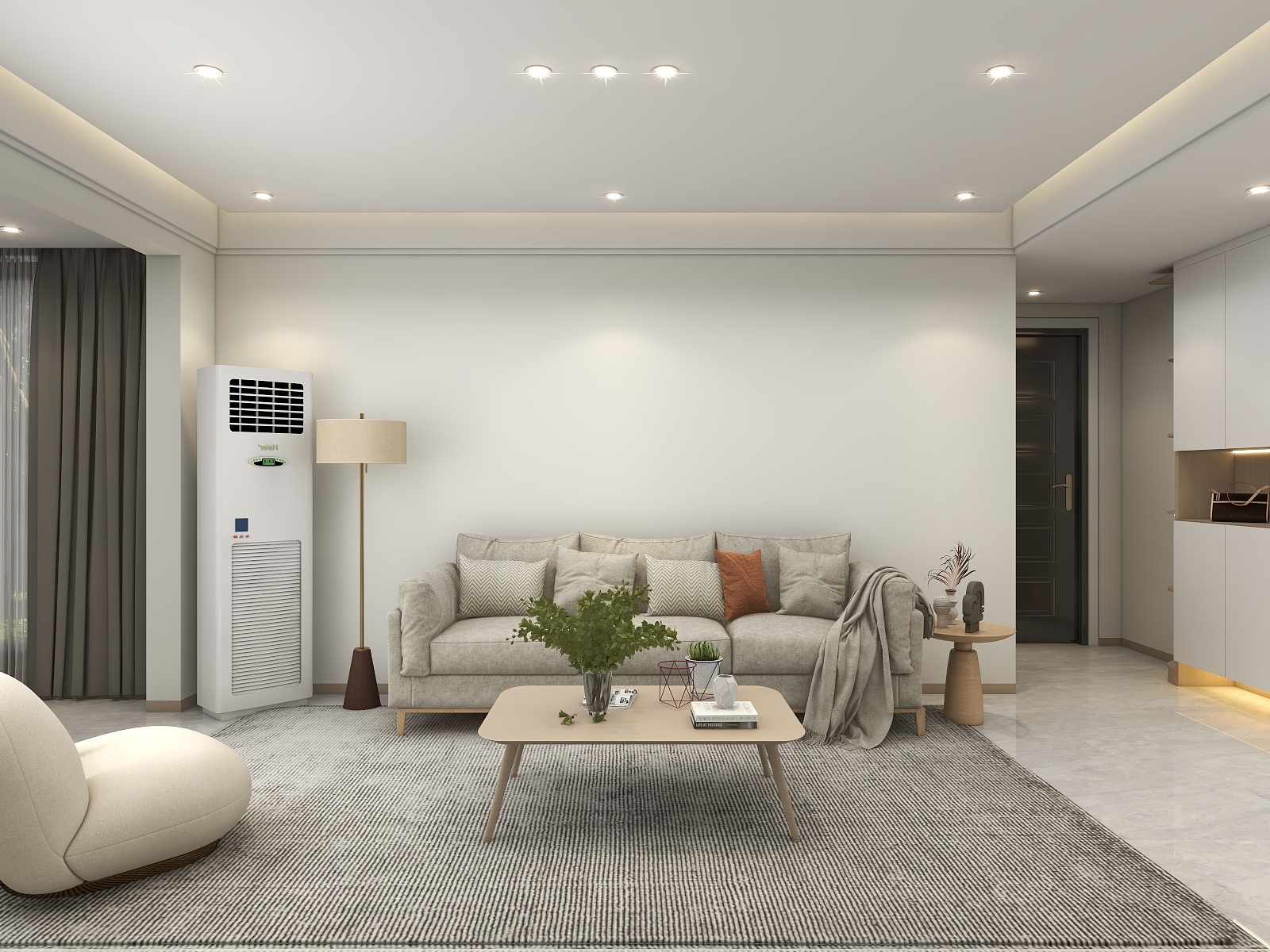 吴爽-现代简约风格三室设计装修效果图