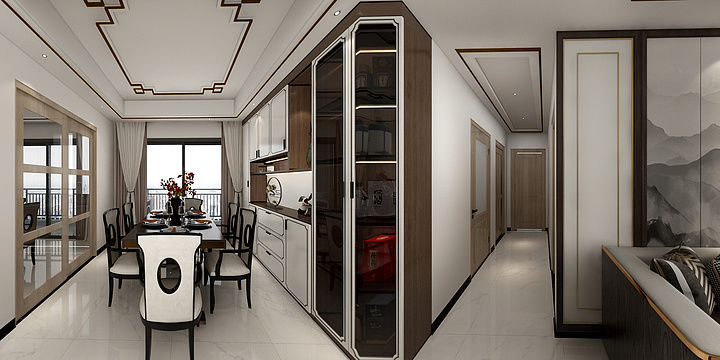 leer@-新中式客餐厅-装修设计方案