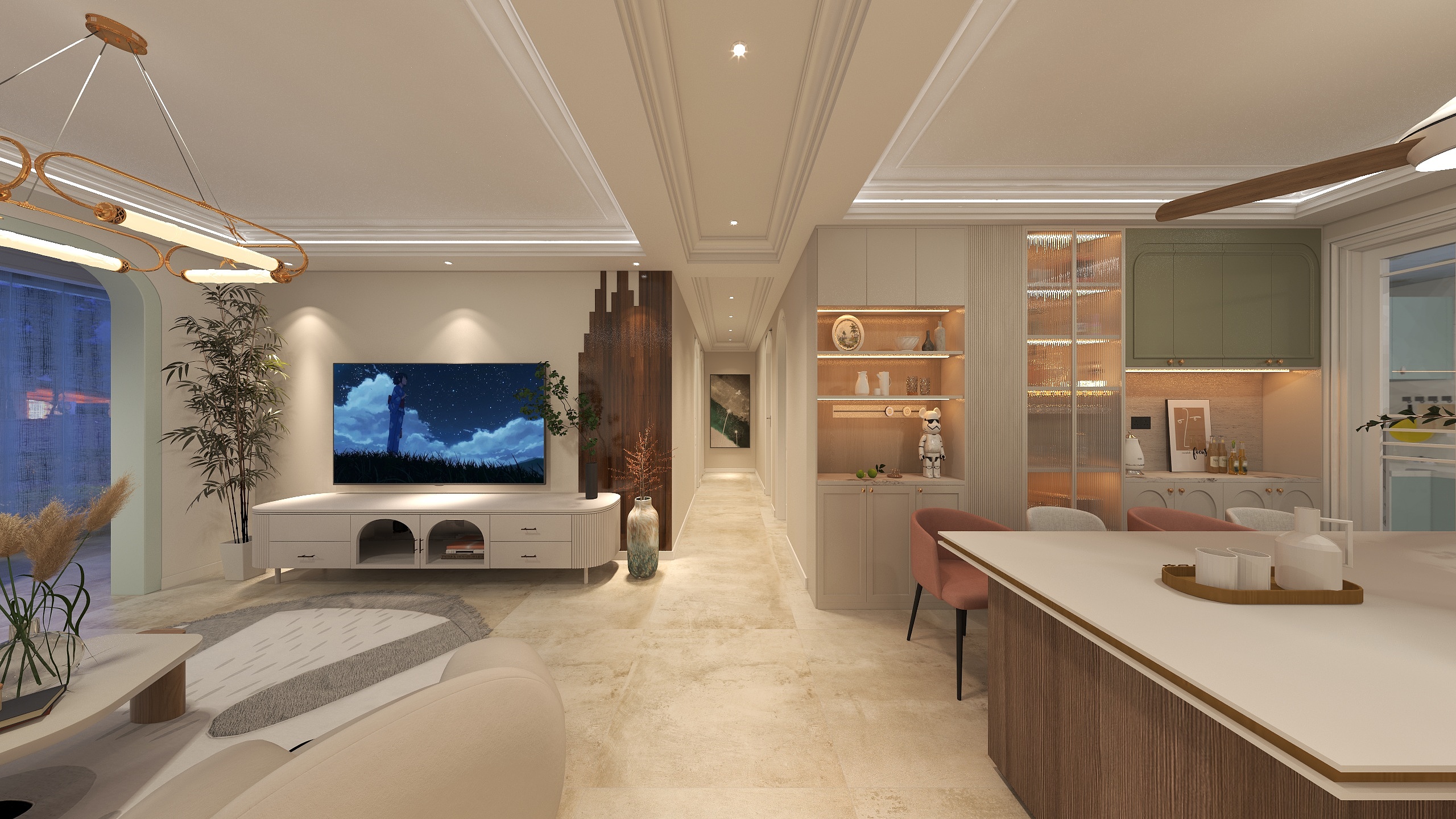 设计师玉京子-振兴江山赋122㎡3室装修效果图