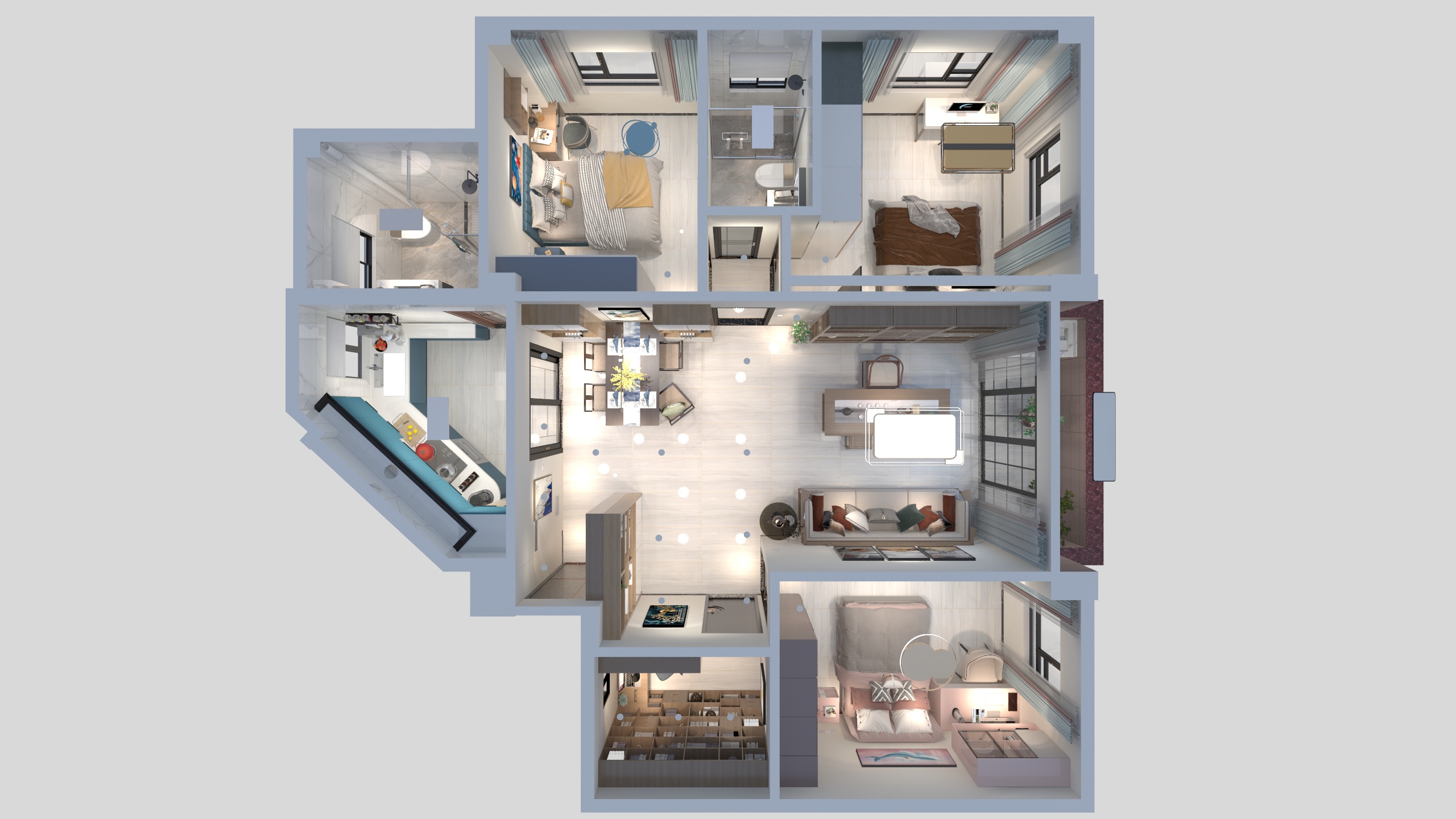 筑梦者Lin-金丰花园天景居13栋301萧总雅居装饰-装修设计方案