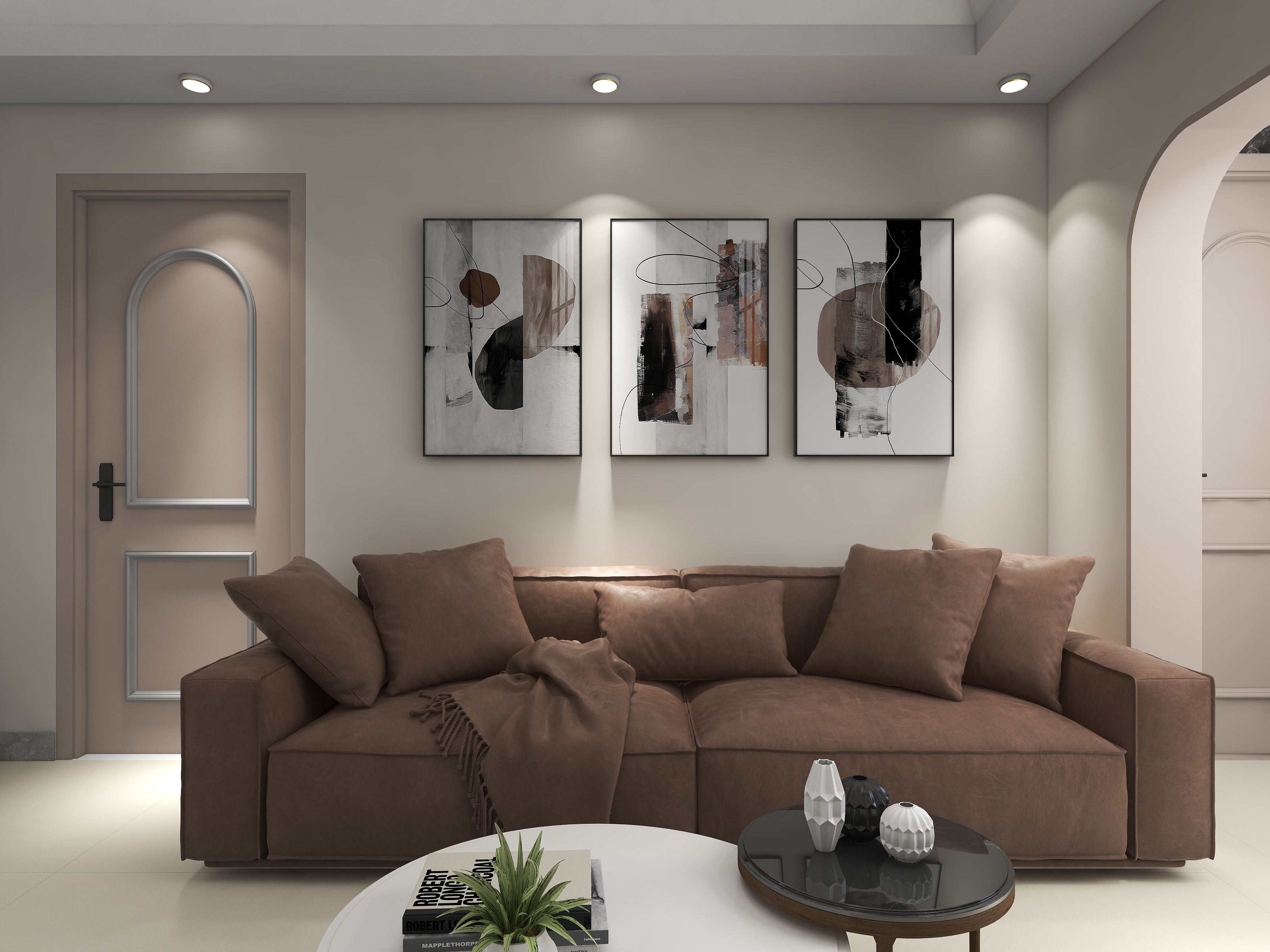 程工.自建房研究所-春天花园54m²法式奶油风2室2厅1厨1卫-装修设计方案