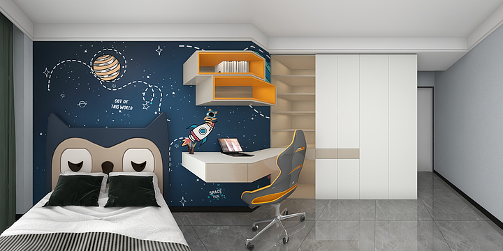 万德良-奥体学都莎   开放客厅-装修设计方案