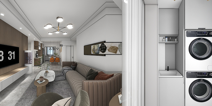 全案设计杨博-龙湖天玺1栋1-1404室内效果-装修设计方案