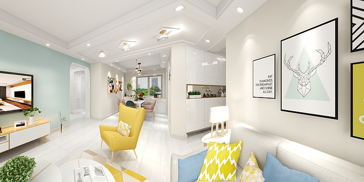 印阳装饰-设计师叶晨-健康家园3房-奶油-1003-副本-装修设计方案