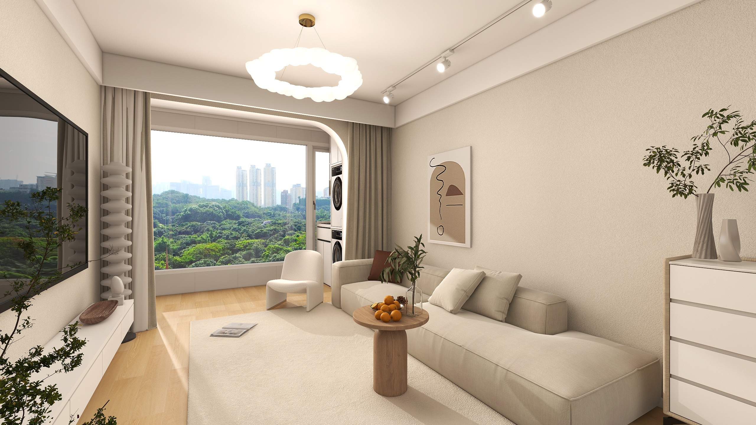 三室一厅建造师-小户型日系奶油风装修效果图