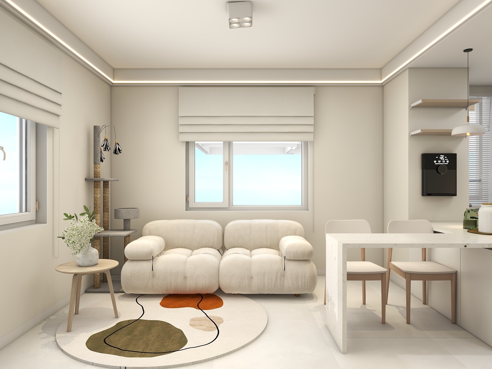 吴爽-现代简约风格loft装修效果图