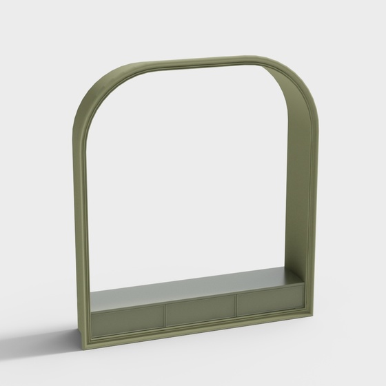 Green French Minimalist Window Cover 3D Model for Chic Interiors
