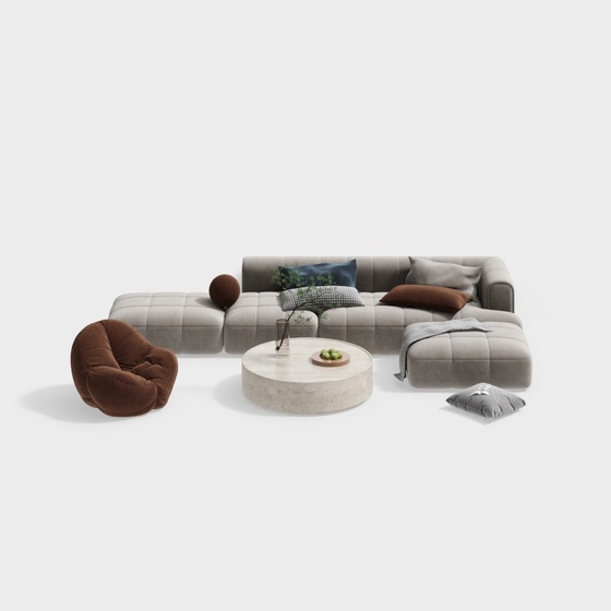 Scandinavian Sectional Sofas,Seats & Sofas,Gray