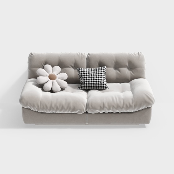 French cream style double sofa