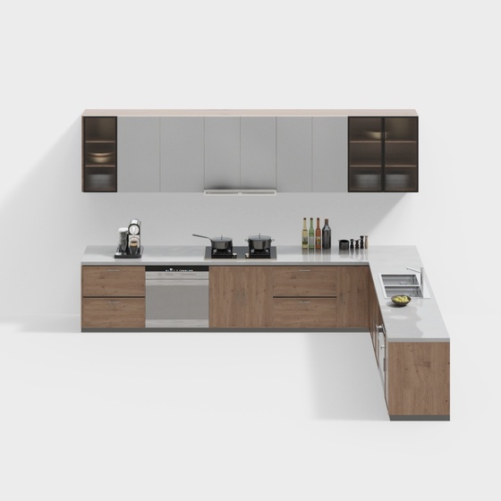 Modern Kitchen Cabinets,Brown
