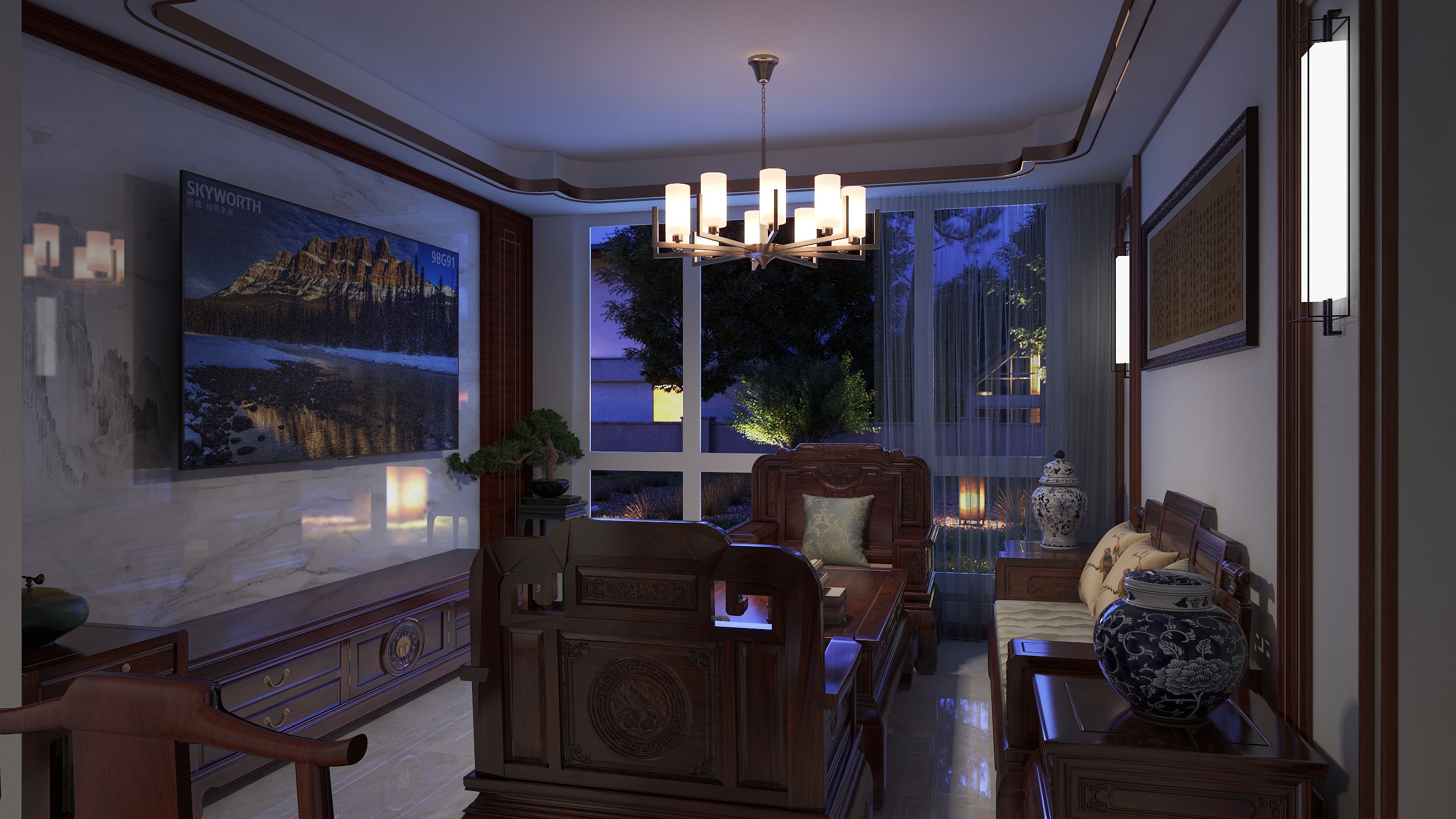 蜜柑橘-64㎡2室装修效果图