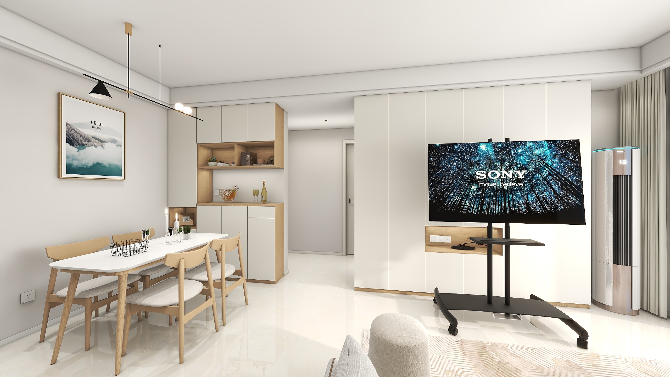 全案設計丨Albert-奶油风  69㎡  二居室装修效果图