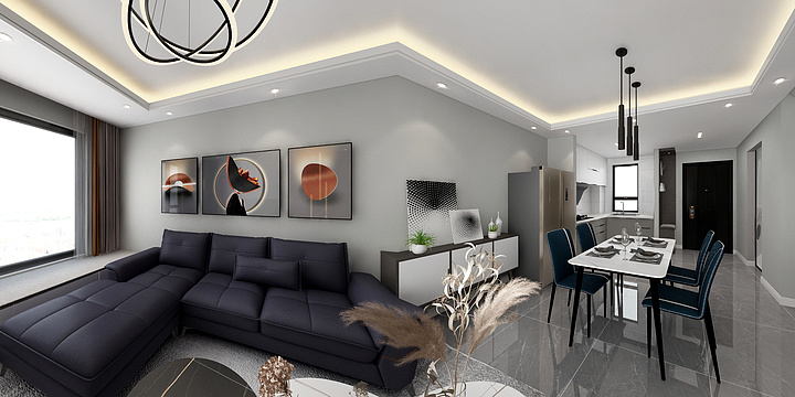 Ｚx萱-大连金地成中央公园-88㎡-华戴1.0-装修设计方案